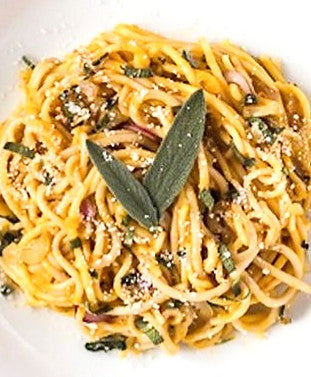 Pasta with Wild Mushroom and Sage Olive Oil and Parmigiano Reggiano
