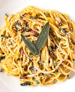 Pasta with Wild Mushroom and Sage Olive Oil and Parmigiano Reggiano