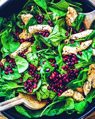 Chicken and Spinach Pomegranate Salad